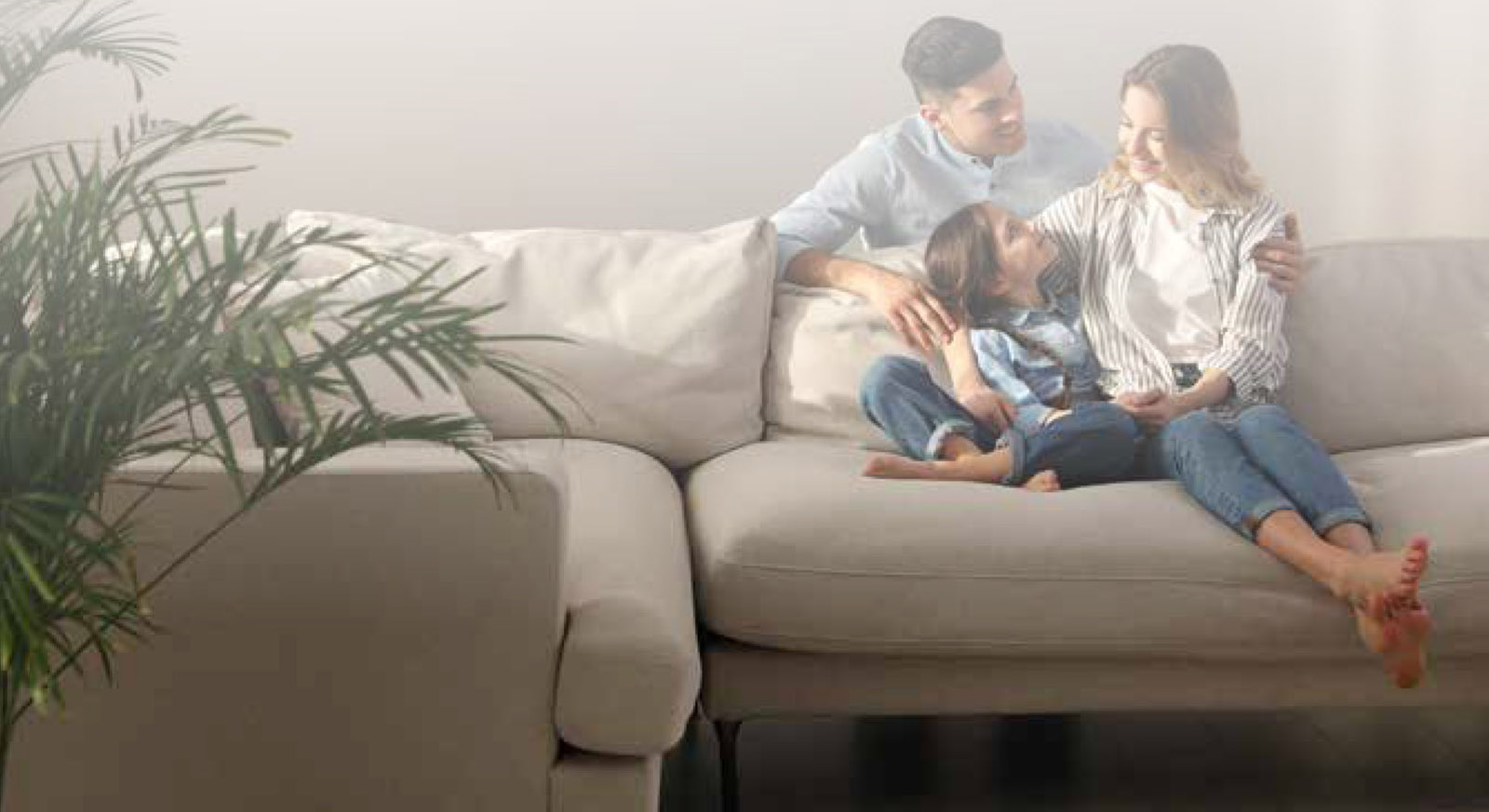 Family on couch